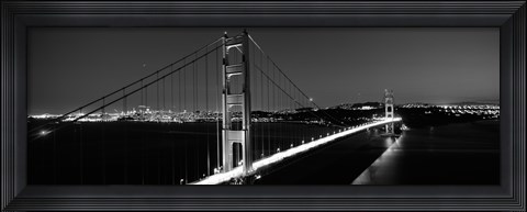 Framed Golden Gate Bridge at Dusk, San Francisco (black &amp; white) Print