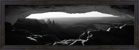Framed Mesa arch at sunrise in black and white, Canyonlands National Park, Utah Print