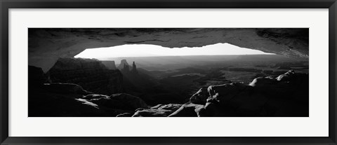 Framed Mesa arch at sunrise in black and white, Canyonlands National Park, Utah Print