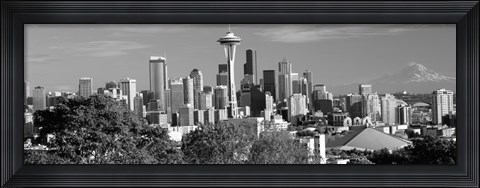 Framed View of city in black and white, Seattle, King County, Washington State, USA 2010 Print