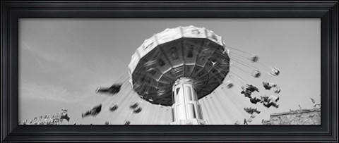 Framed Low angle view of people spinning on a carousel, Stuttgart, Baden-Wurttemberg, Germany Print