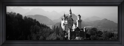 Framed Castle on a hill, Neuschwanstein Castle, Bavaria, Germany Print