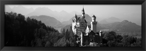 Framed Castle on a hill, Neuschwanstein Castle, Bavaria, Germany Print