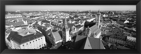 Framed High angle view of a city, Munich, Bavaria, Germany Print