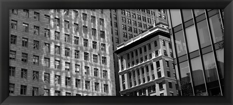 Framed Low angle view of office buildings, San Francisco, California Print