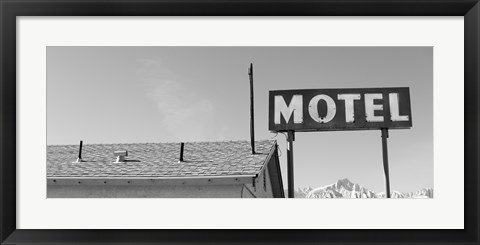 Framed Low angle view of a motel sign, Eastern Sierra, Lone Pine, California, USA Print
