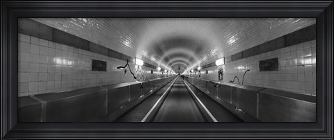 Framed Underground walkway, Old Elbe Tunnel, Hamburg, Germany Print