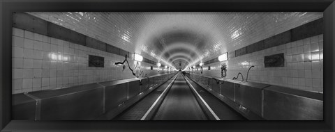 Framed Underground walkway, Old Elbe Tunnel, Hamburg, Germany Print