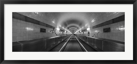 Framed Underground walkway, Old Elbe Tunnel, Hamburg, Germany Print