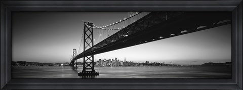 Framed San Francisco Bay Bridge (black &amp; white) Print