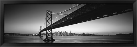 Framed San Francisco Bay Bridge (black &amp; white) Print