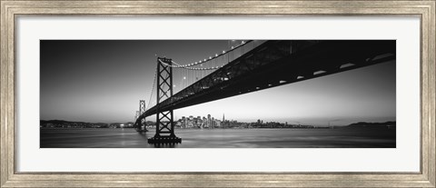 Framed San Francisco Bay Bridge (black &amp; white) Print