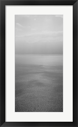 Framed Reflection of clouds on water, Lake Geneva, Switzerland (black and white) Print