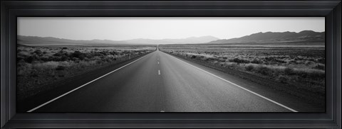 Framed Desert Road, Nevada (black and white) Print