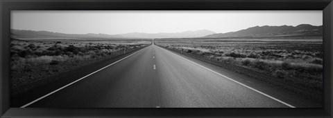 Framed Desert Road, Nevada (black and white) Print