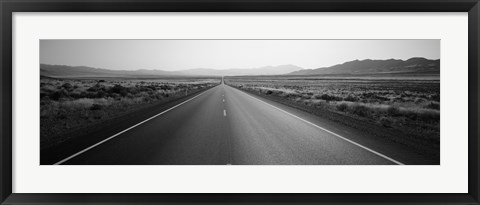 Framed Desert Road, Nevada (black and white) Print