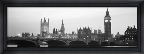 Framed Houses of Parliament, Westminster Bridge and Big Ben, London, England Print