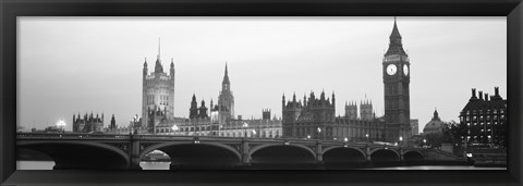 Framed Houses of Parliament, Westminster Bridge and Big Ben, London, England Print