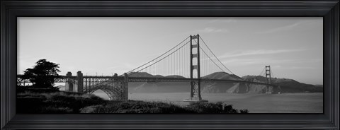 Framed Golden Gate Bridge in Black and White Print