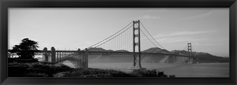 Framed Golden Gate Bridge in Black and White Print