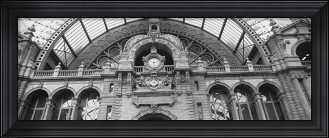 Framed Low angle view of a building, Antwerp, Belgium (black and white) Print