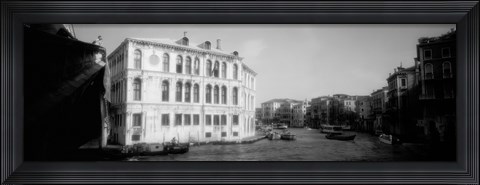 Framed Canal buildings in black and white, Grand Canal, Venice, Italy Print