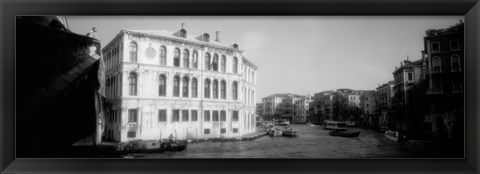 Framed Canal buildings in black and white, Grand Canal, Venice, Italy Print