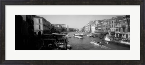 Framed Grand Canal in black and white, Venice, Italy Print
