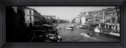 Framed Grand Canal in black and white, Venice, Italy Print