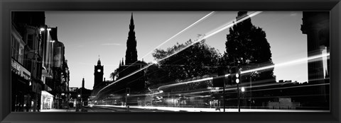 Framed Traffic on the street, Princes Street, Edinburgh, Scotland Print