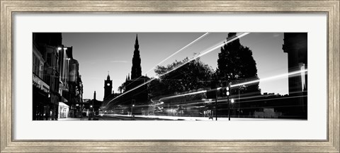 Framed Traffic on the street, Princes Street, Edinburgh, Scotland Print
