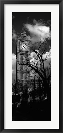 Framed Big Ben, London, England, United Kingdom (black and white) Print