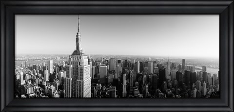 Framed Empire State Building, Manhattan, New York City (black &amp; white) Print