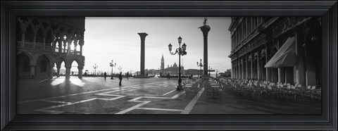 Framed Saint Mark Square in Black and White, Venice, Italy Print