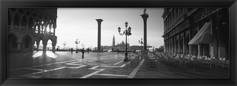 Framed Saint Mark Square in Black and White, Venice, Italy Print