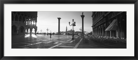 Framed Saint Mark Square in Black and White, Venice, Italy Print