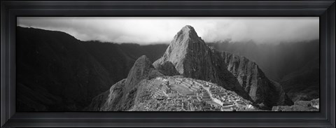 Framed Ruins, Machu Picchu, Peru (black and white) Print
