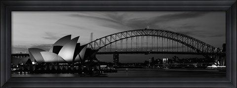 Framed Australia, Sydney (black and white) Print