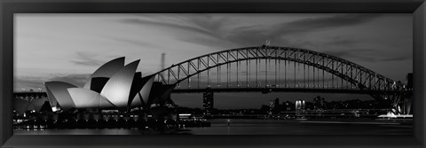 Framed Australia, Sydney (black and white) Print