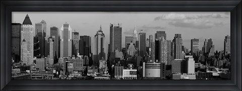 Framed Manhattan Skyline in Black and White Print