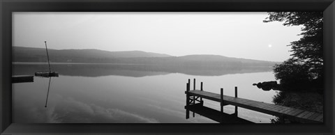 Framed Pier, Pleasant Lake, New Hampshire, USA Print