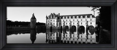 Framed Chateau de Chenonceaux Loire Valley France (black and white) Print