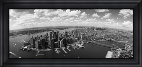 Framed Aerial View of New York City (black &amp; white) Print