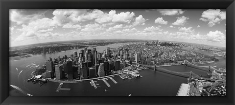 Framed Aerial View of New York City (black &amp; white) Print