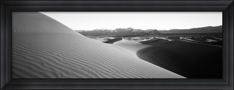 Framed Sunrise at Stovepipe Wells, Death Valley, California (black &amp; white) Print