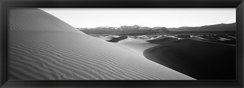 Framed Sunrise at Stovepipe Wells, Death Valley, California (black &amp; white) Print