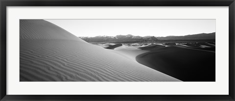 Framed Sunrise at Stovepipe Wells, Death Valley, California (black &amp; white) Print