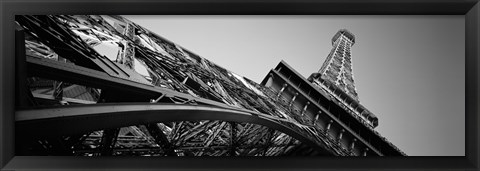 Framed Las Vegas Replica Eiffel Tower, Las Vegas, Nevada (black &amp; white) Print