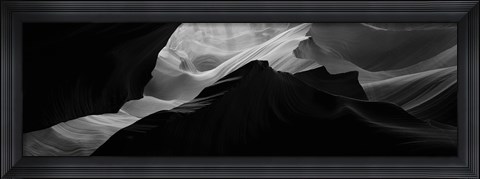 Framed Antelope Canyon, Arizona (black &amp; white) Print
