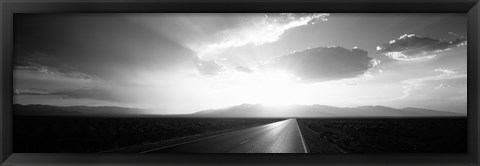 Framed Death Valley National Park at Sunset, California (black &amp; white) Print